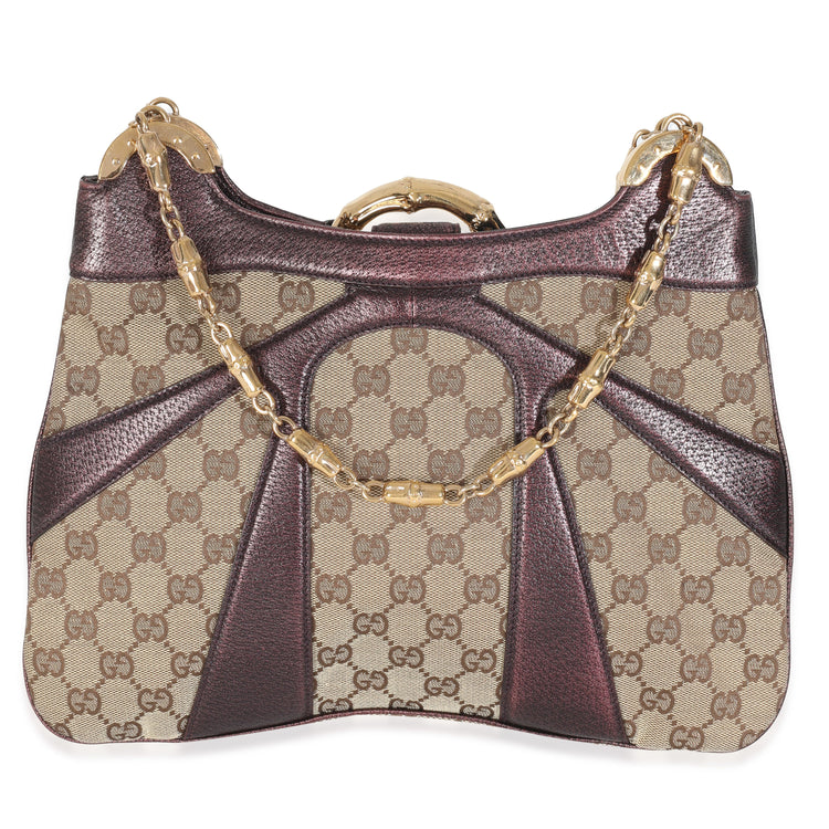 Vintage Gucci by Tom Ford Metallic Purple Bamboo Bag