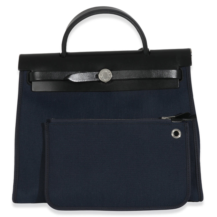 2021 Hermes Bleu Marine Hunter Herbag Zip 31 PM PHW