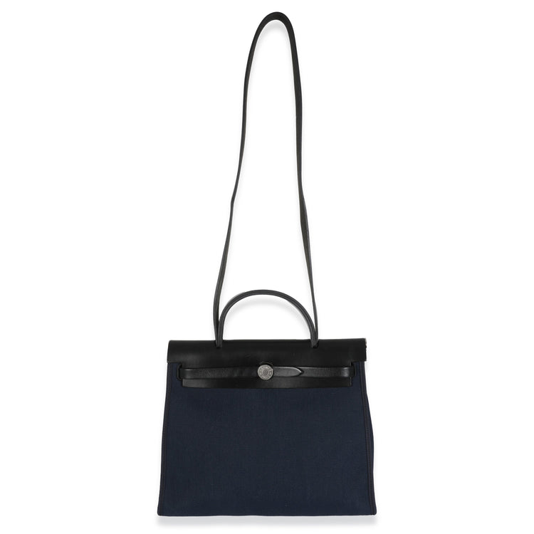 2021 Hermes Bleu Marine Hunter Herbag Zip 31 PM PHW