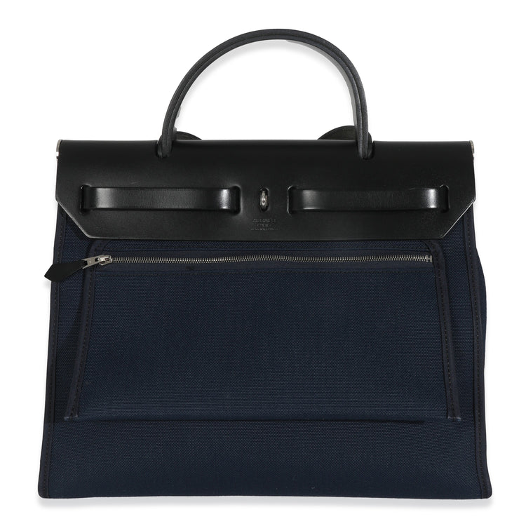 2021 Hermes Bleu Marine Hunter Herbag Zip 31 PM PHW