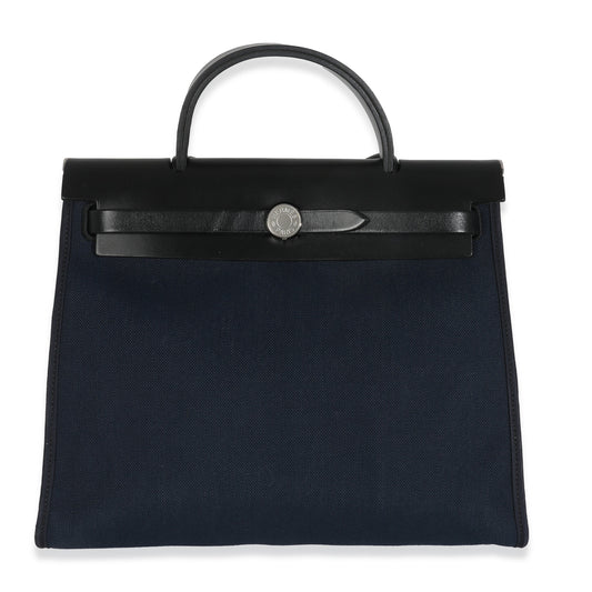2021 Hermes Bleu Marine Hunter Herbag Zip 31 PM PHW