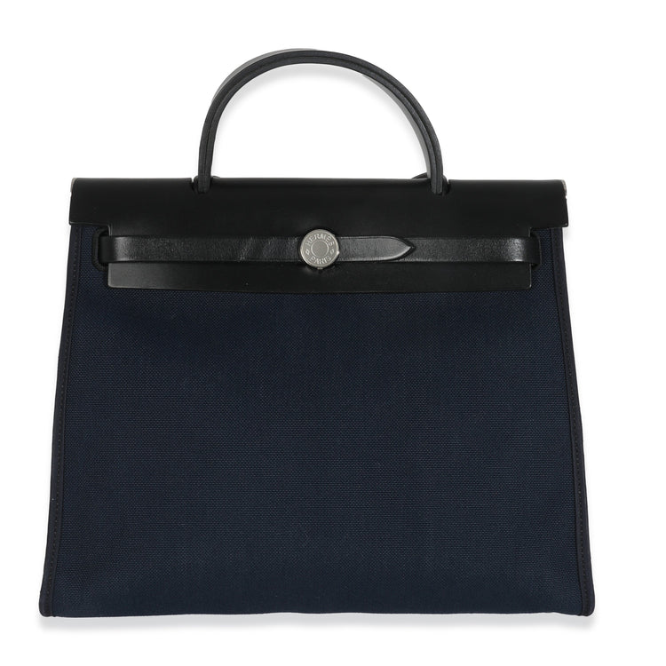 2021 Hermes Bleu Marine Hunter Herbag Zip 31 PM PHW