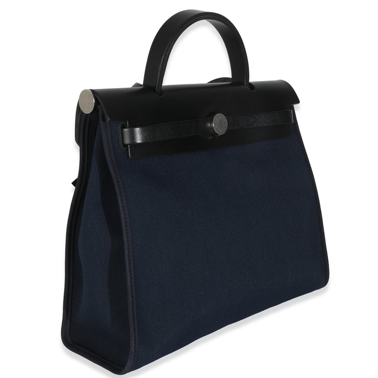 2021 Hermes Bleu Marine Hunter Herbag Zip 31 PM PHW
