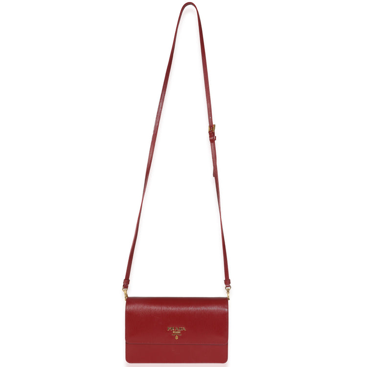 Pre-Loved Prada Red Crossbody Wallet