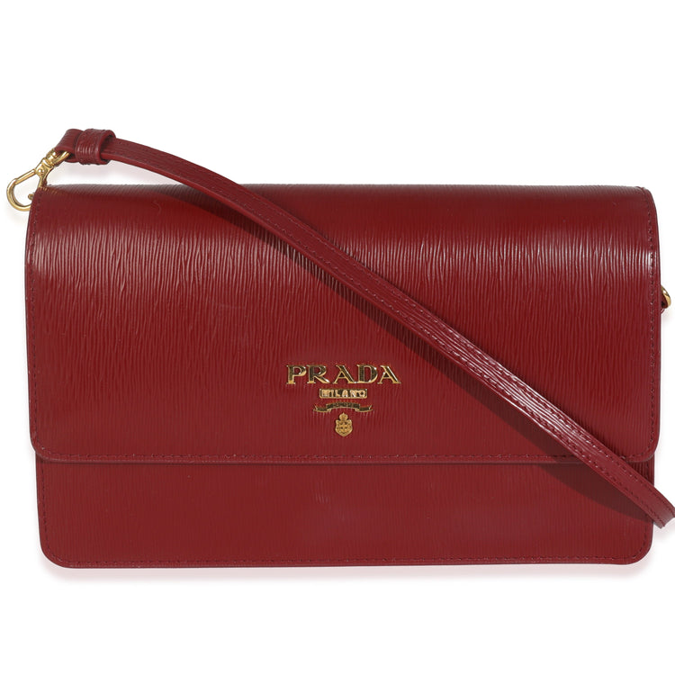 Pre-Loved Prada Red Crossbody Wallet