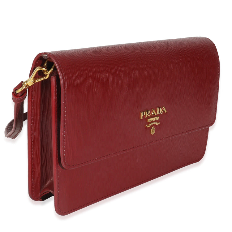 Pre-Loved Prada Red Crossbody Wallet