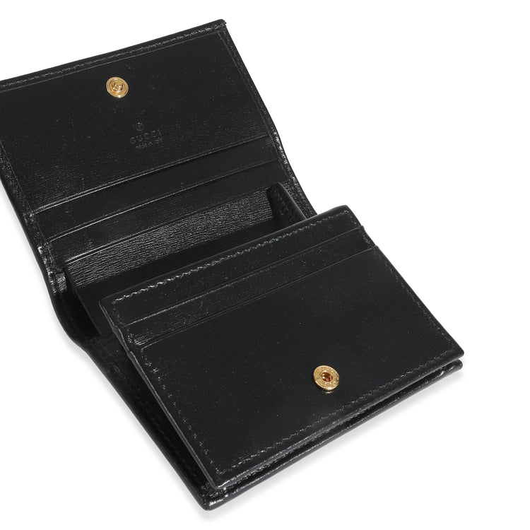 Vintage Gucci Black Calfskin Horsebit Card Case Wallet