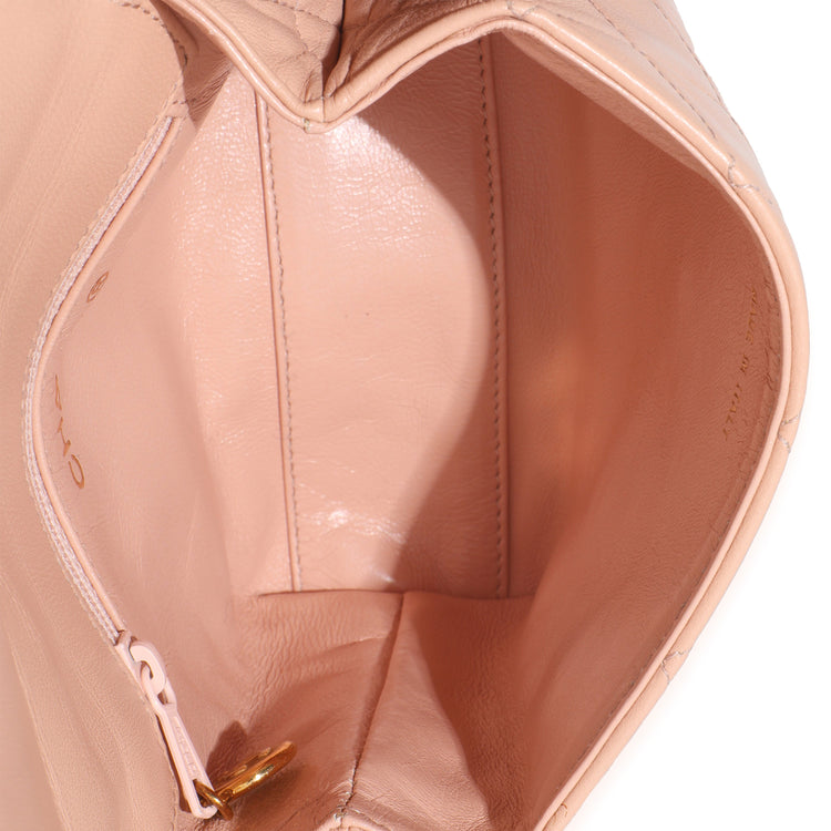 Vintage 1997 Chanel Beige Quilted Lambskin Mini Flap Bag