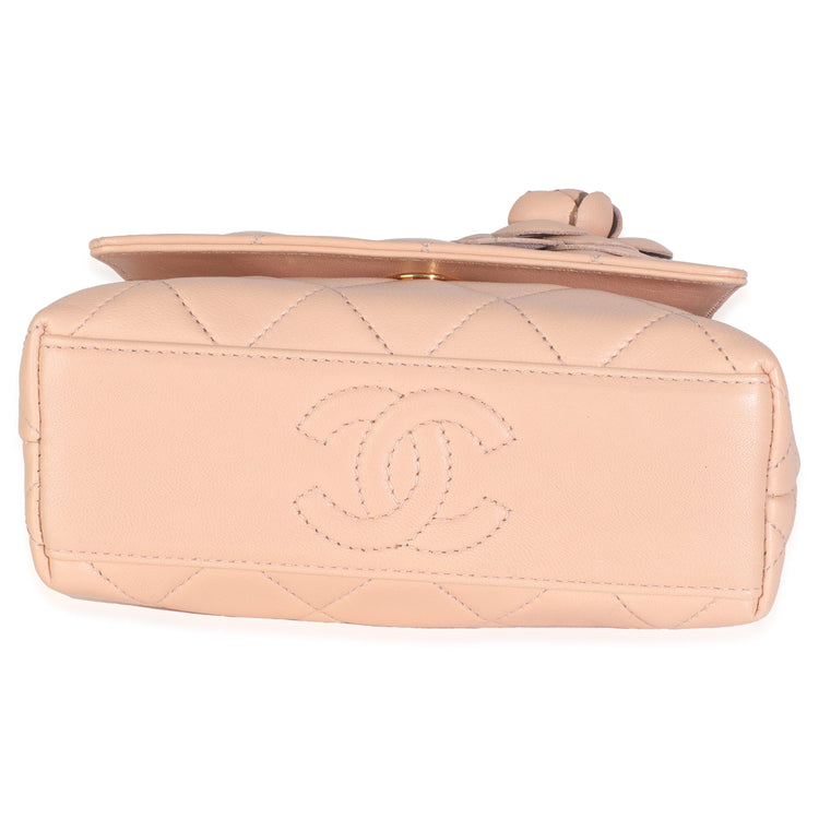 Vintage 1997 Chanel Beige Quilted Lambskin Mini Flap Bag