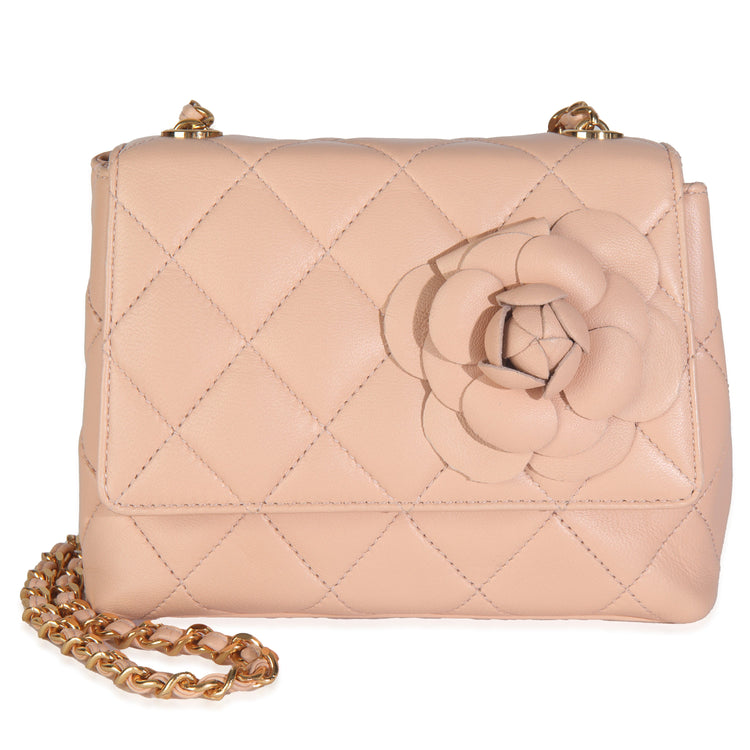 Vintage 1997 Chanel Beige Quilted Lambskin Mini Flap Bag