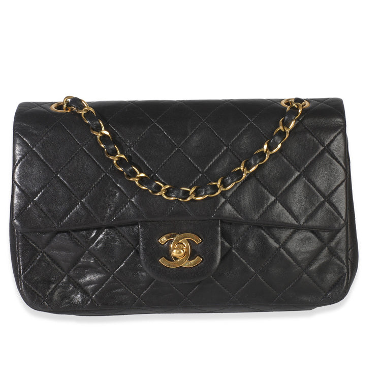 Vintage Chanel 24k Vintage Black Quilted Medium Classic Double Flap Bag