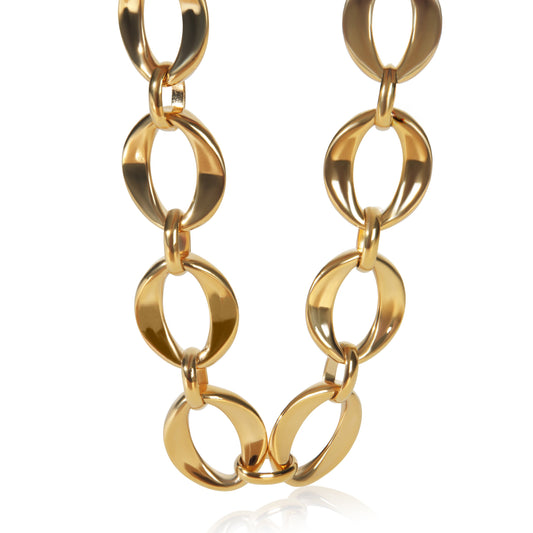 Gold-Plated Vintage Oval Link Choker Necklace