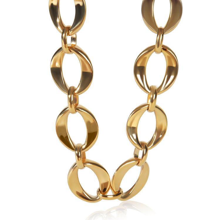 Gold-Plated Vintage Oval Link Choker Necklace