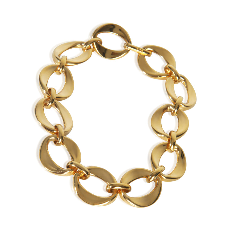 Gold-Plated Vintage Oval Link Choker Necklace