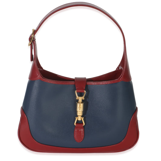 Red Blue Boarded Dyana Lux Calfskin Bi-Color Small Jackie 1961 Hobo