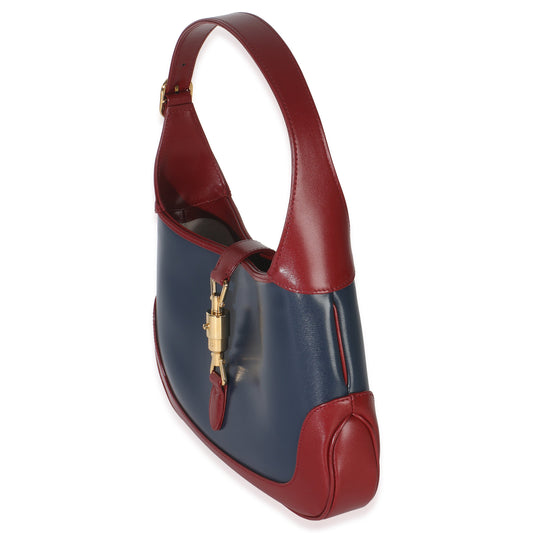 Red Blue Boarded Dyana Lux Calfskin Bi-Color Small Jackie 1961 Hobo