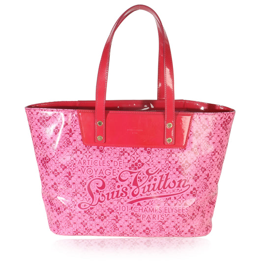Pink Shiny Leather Cosmic Blossom Tote MM