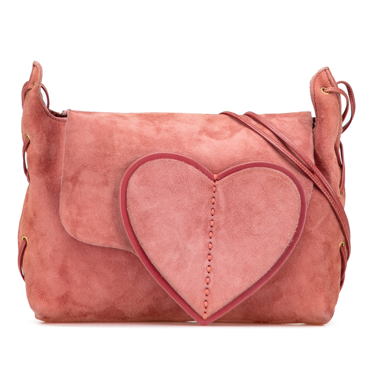 Vintage Gucci Suede Heart Shoulder Bag