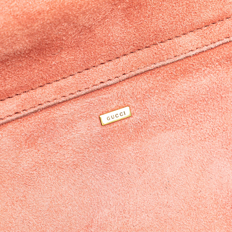 Vintage Gucci Suede Heart Shoulder Bag