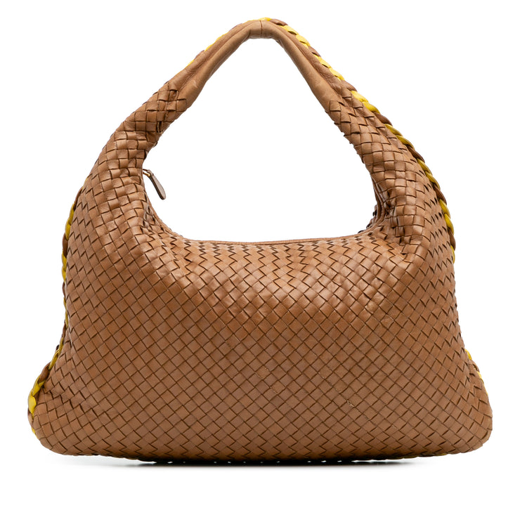 Vintage Bottega Veneta Medium Bicolor Trimmed Nappa Hobo