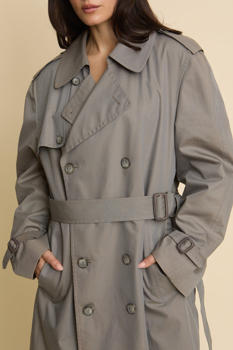 Vintage Grey Trench Coat Size 8