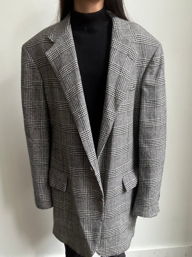Vintage Polo Ralph Lauren Grey Plaid Blazer Size Large