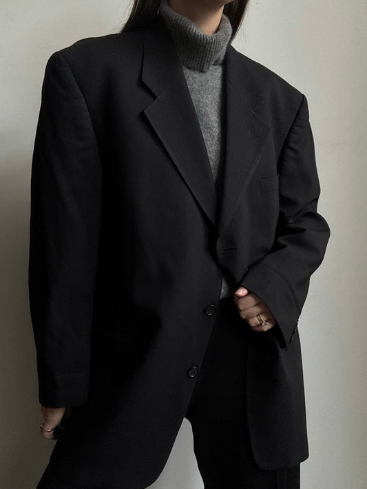 Vintage Classic 80's Black Blazer in Size XL