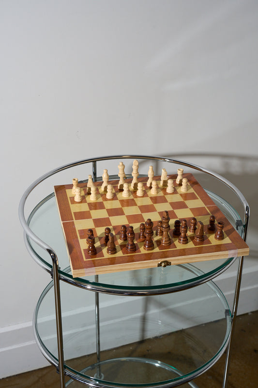 Vintage Foldable Wood Chess Set