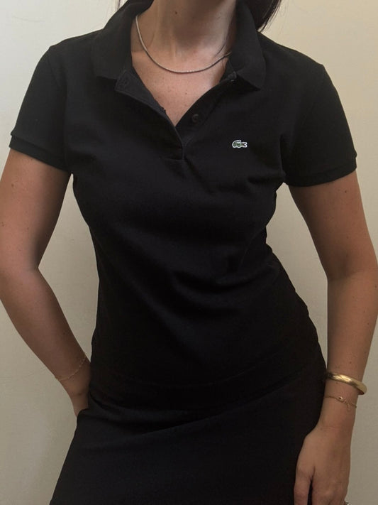 Vintage Black Short-Sleeve Lacoste Polo Size Large