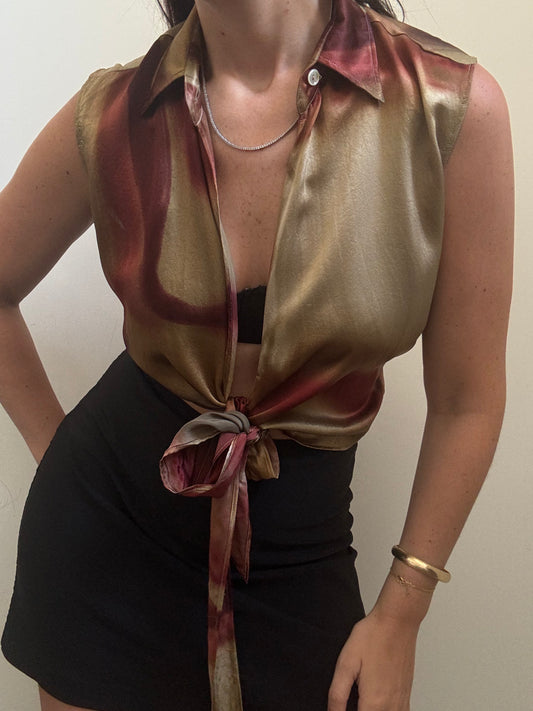 Vintage MaxMara Silk Sleeveless Blouse Size Small
