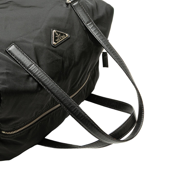 Prada Saffiano Trimmed Tessuto Handbag