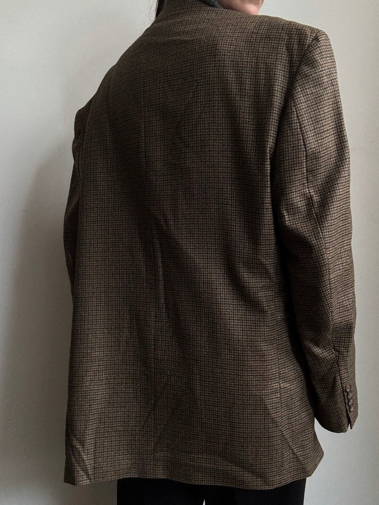 Vintage Ralph Lauren Chaps Houndstooth Blazer Size Large