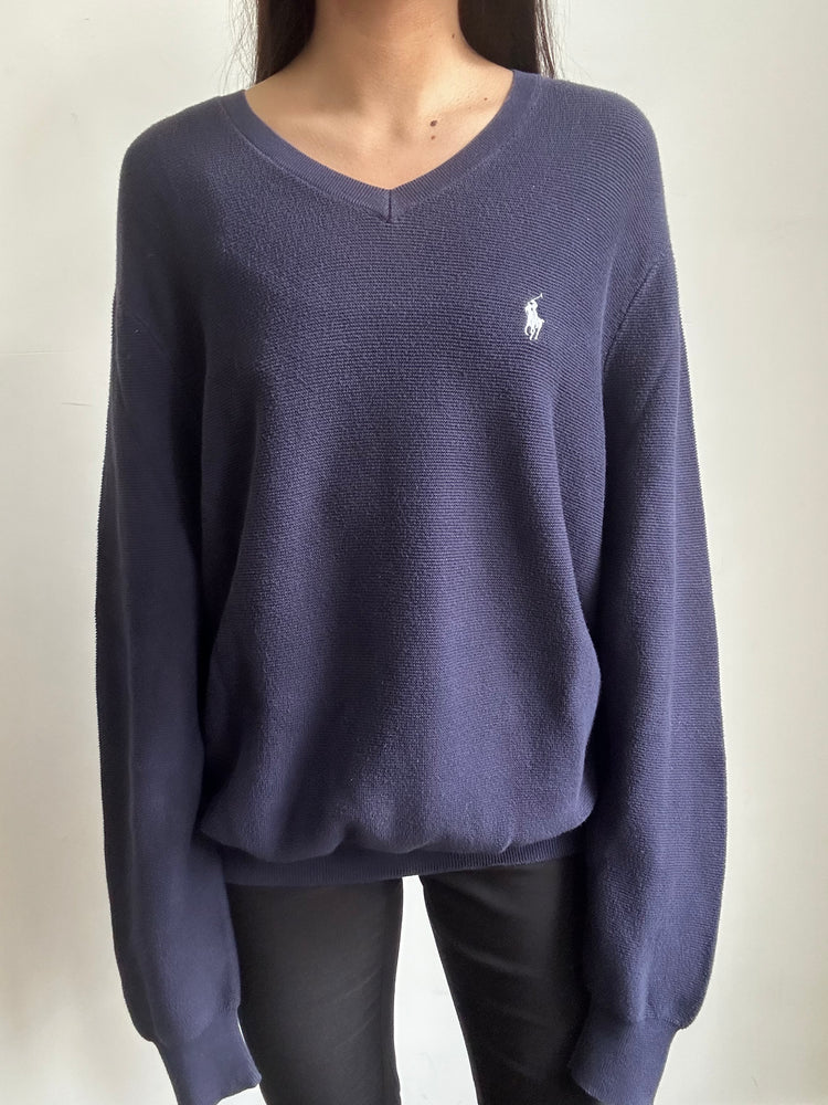 Vintage Polo Ralph Lauren Navy Blue Sweater Size Extra Large