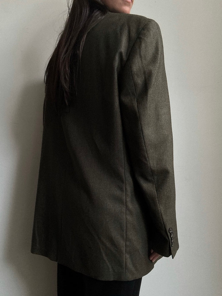 Vintage Oscar De La Renta Olive Green Blazer Size Extra Large