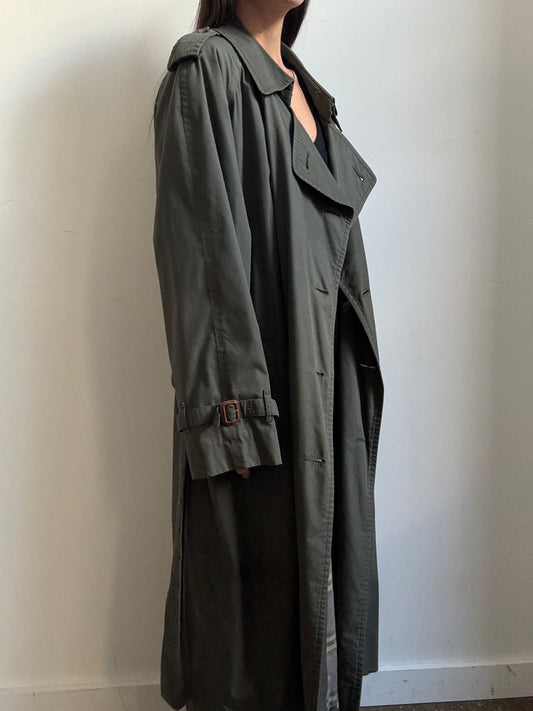 Vintage Olive Burberry Trench Coat Size Medium