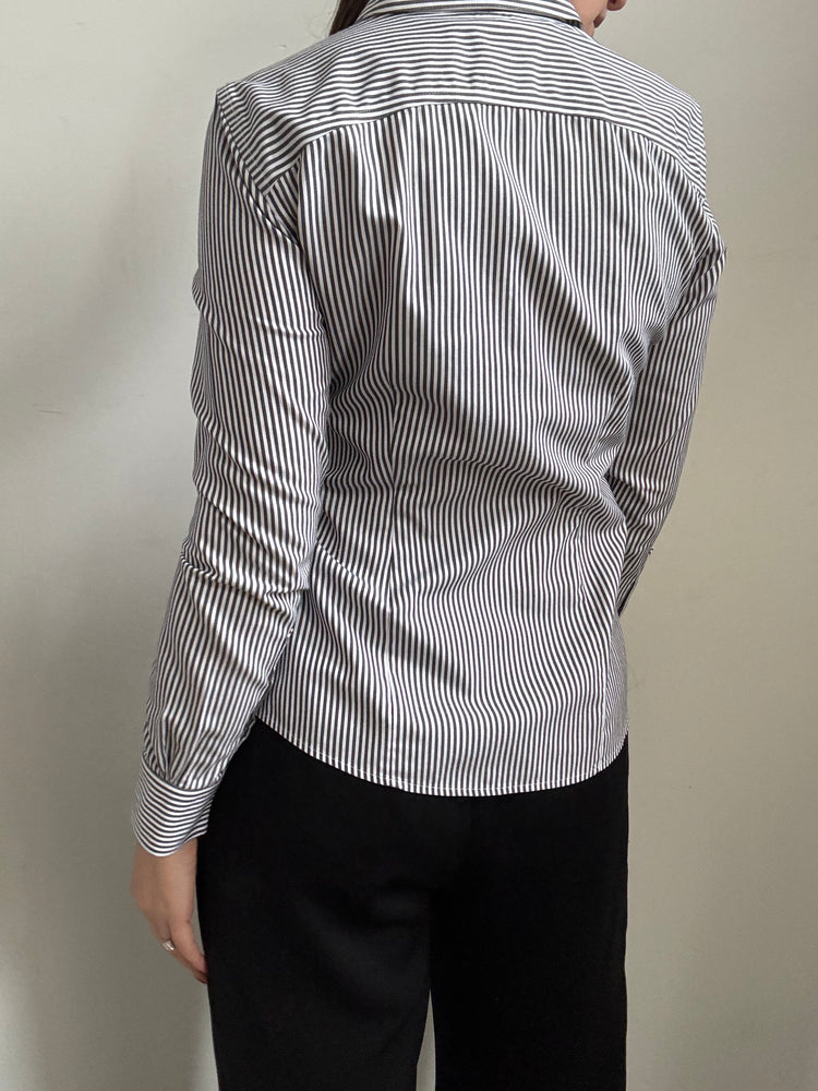 Vintage Black & white Fitted Button Up Size Small