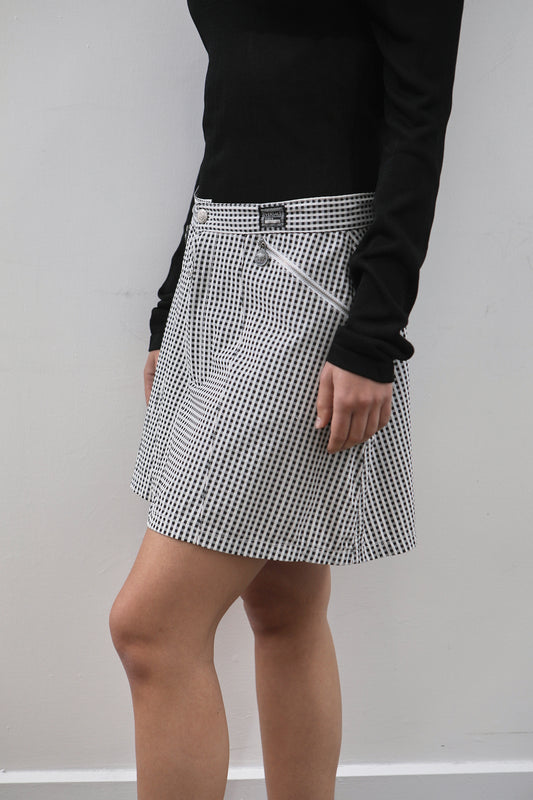 Vintage Versace Black and White Mini Skirt Size 8
