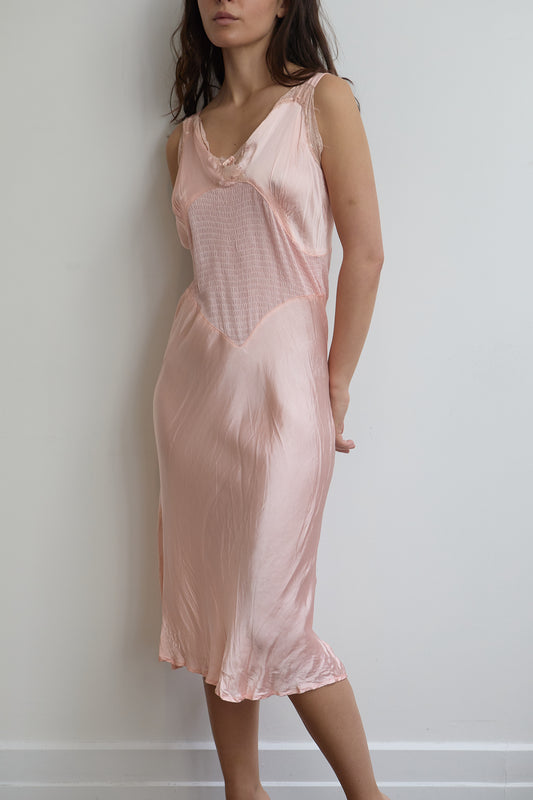 Vintage 30' Parisian Pink Bow Dress Size 8