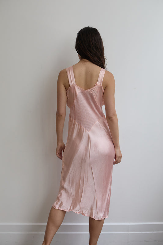 Vintage 30' Parisian Pink Bow Dress Size 8