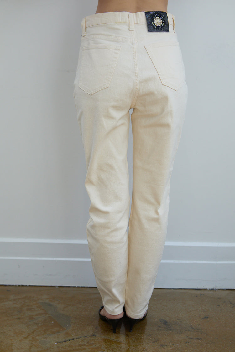 Vintage Versace White Denim Jeans Size 6