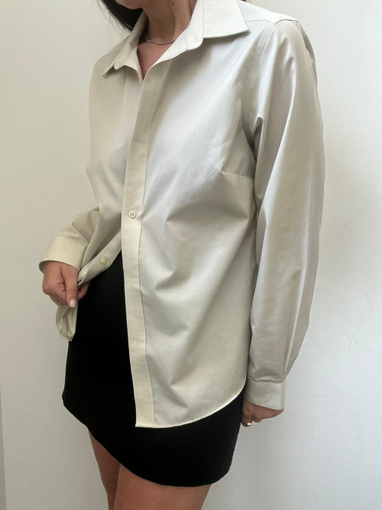 Vintage Tan Women's Button Up SIze Medium