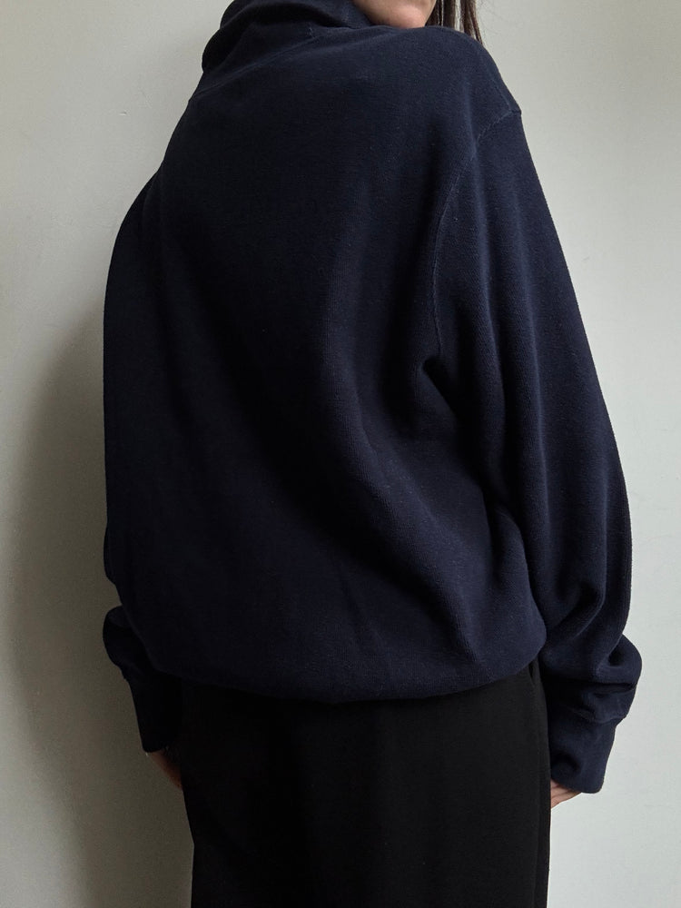 Vintage Polo Ralph Lauren Navy Blue Pullover + Shawl Collar Extra Large
