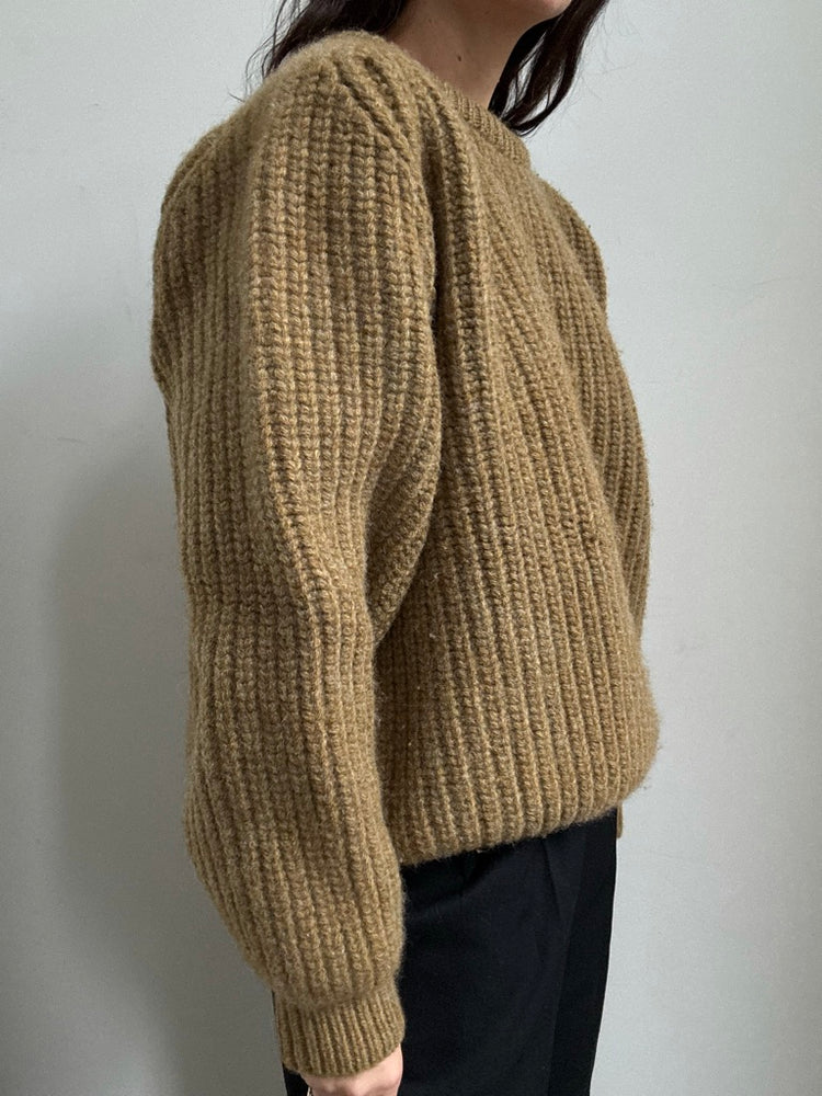 Vintage Hand Knit Brown Toned Irish Sweater Size Large