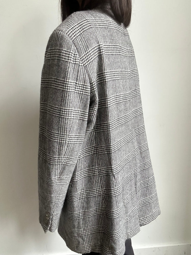 Vintage Polo Ralph Lauren Grey Plaid Blazer Size Large