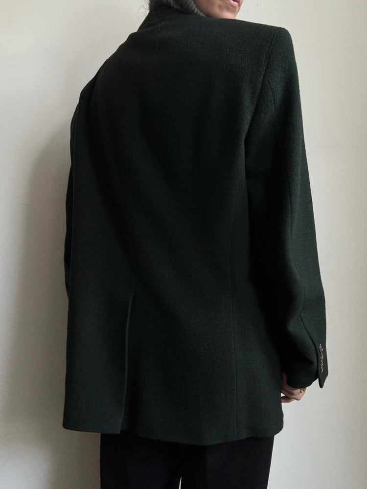 Vintage Camel Hair Dark Green Blazer Size Large
