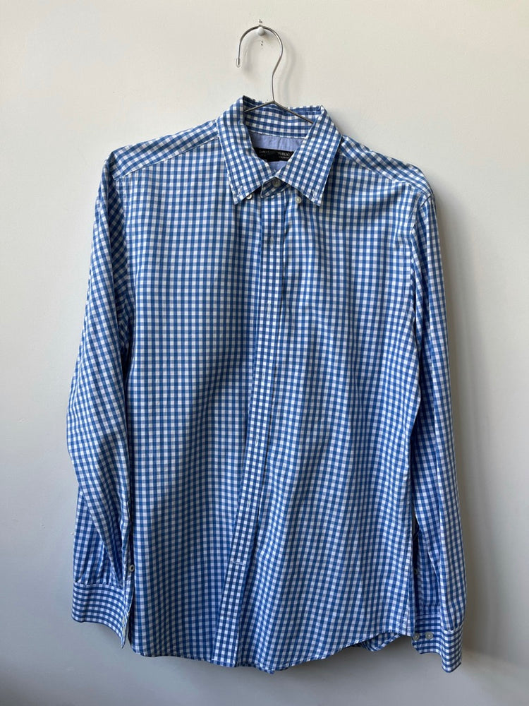 Vintage Blue + White Gingham Button-Down Size Medium