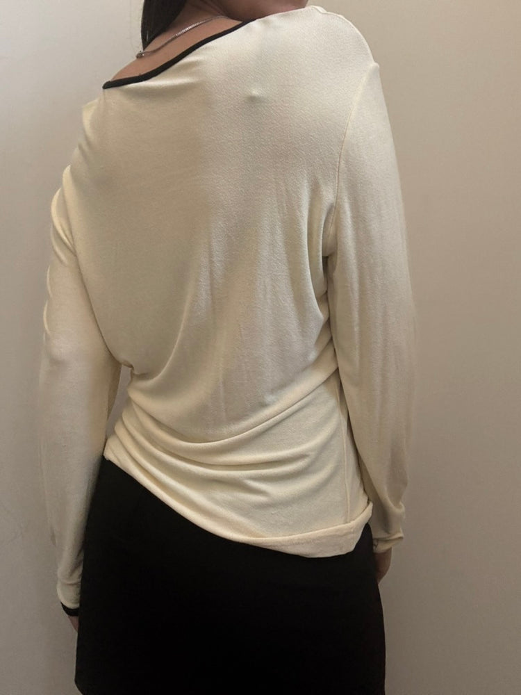 Vintage Butter Yellow Knit Slinky Top Size Medium