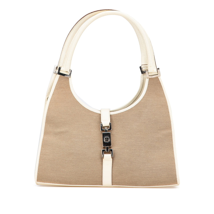 Vintage Gucci Canvas Jackie Bardot Shoulder Bag