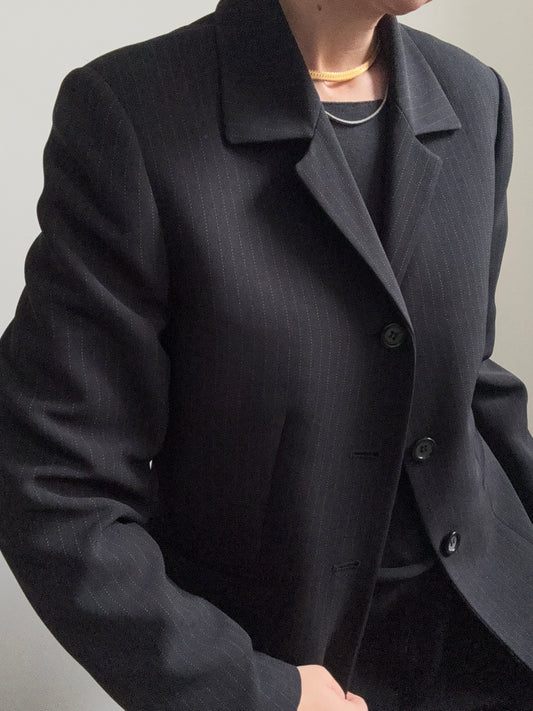 Vintage Pinstripe Skirt and Blazer Set Size Large