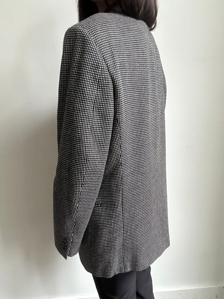 Vintage Italian Black + White Dot Blazer Size Large